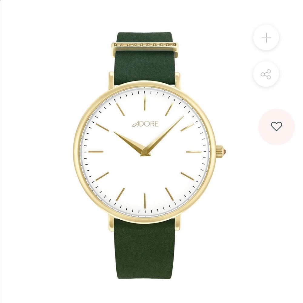 Adore by Swarovski green band gold face watch